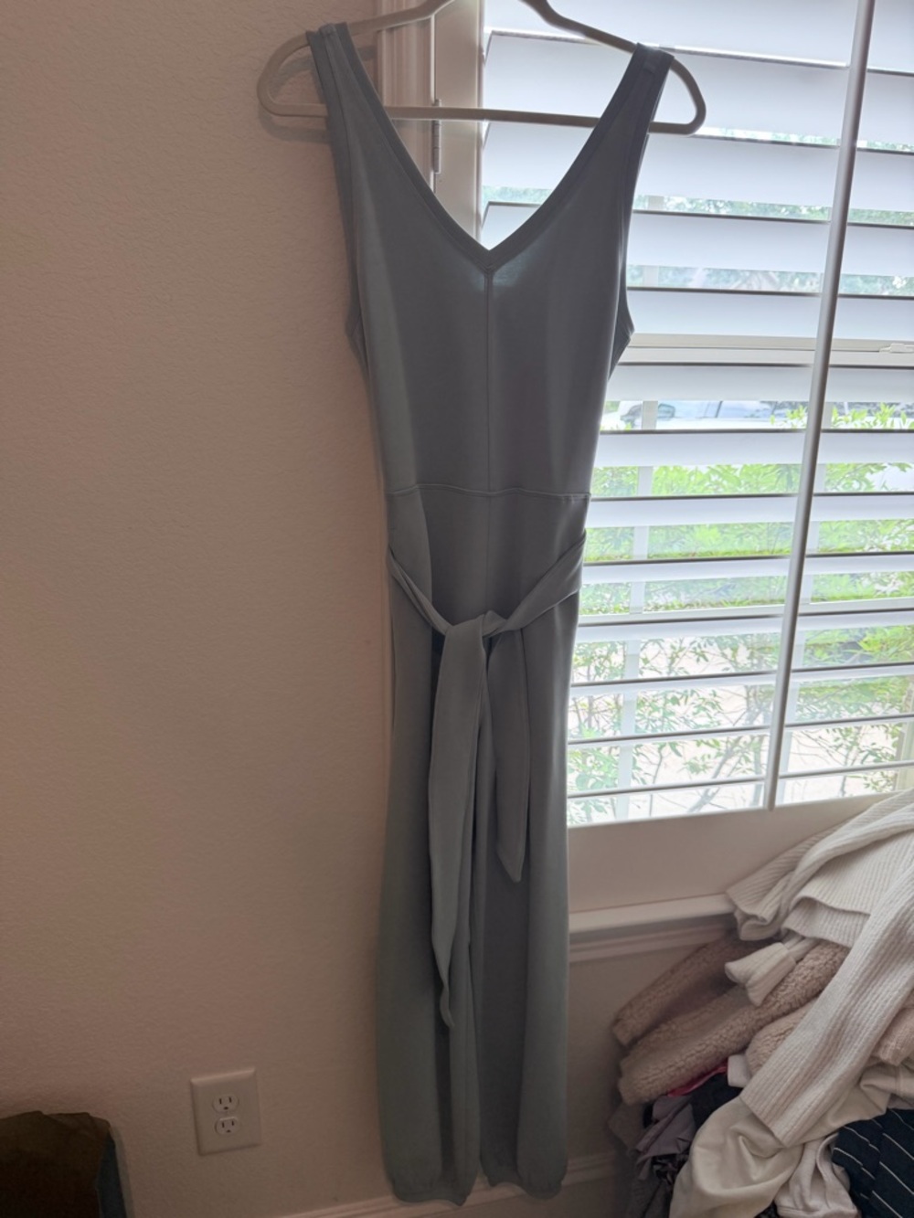 lululemon athletica Sage Green V-Neck Tie-Waist Jumpsuit